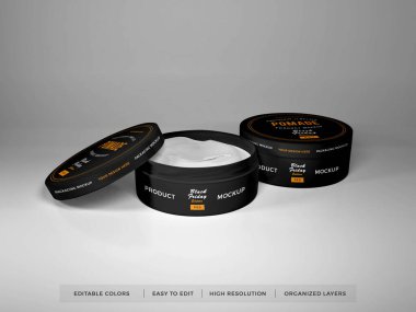 Gerçekçi Pomade Paketleme 3B Görüntü İzole Arkaplan Sahnesi