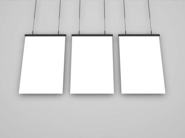 İzole Arkaplan Üzerine Poster Çerçevesi 3D Görüntü Yapılandırma Sahnesi