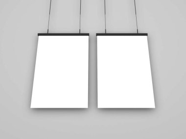 İzole Arkaplan Üzerine Poster Çerçevesi 3D Görüntü Yapılandırma Sahnesi