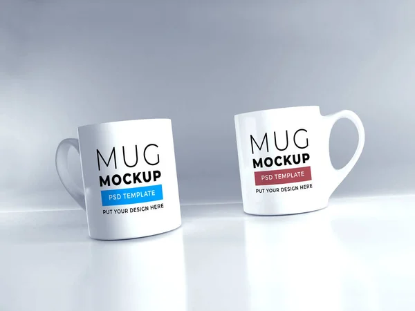 Realistic Mug Illustration Mockup Scene Isolated Background — 스톡 사진