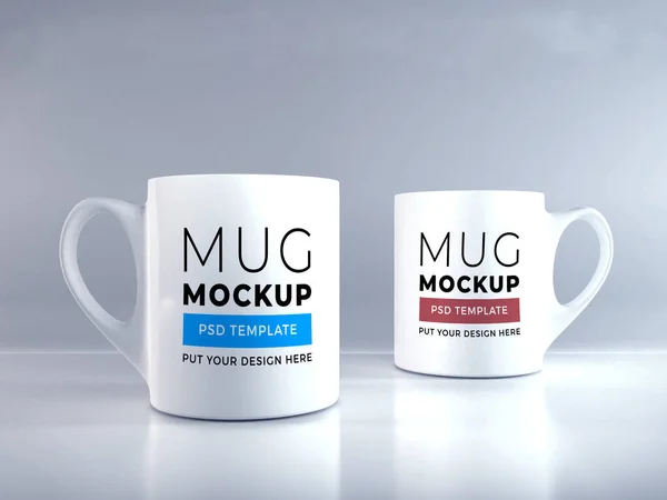 Realistic Mug Illustration Mockup Scene Isolated Background — 스톡 사진