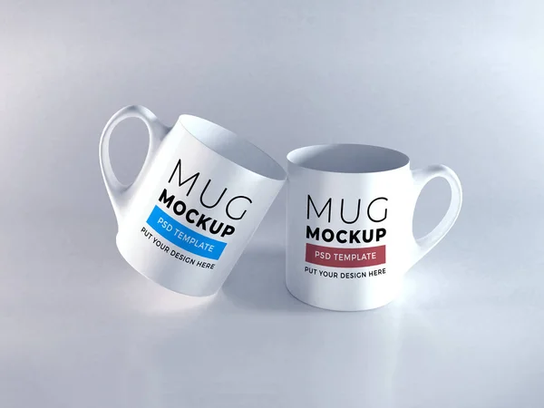 Realistic Mug Illustration Mockup Scene Isolated Background — 스톡 사진