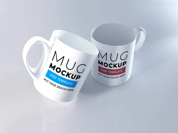 Realistic Mug Illustration Mockup Scene Isolated Background — 스톡 사진