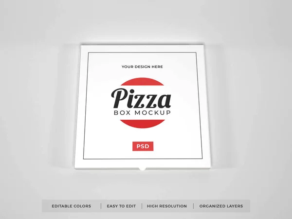 Realistische Pizza Box Illustration Mockup Szene Auf Isoliertem Hintergrund — Stockfoto