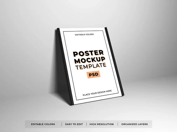 Poster Frame Illustratie Mockup Scene Geïsoleerde Achtergrond — Stockfoto