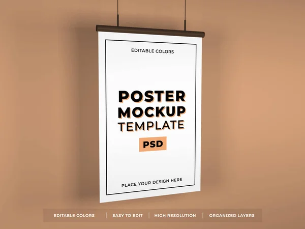 Cornice Poster Illustrazione Mockup Scena Sfondo Isolato — Foto Stock