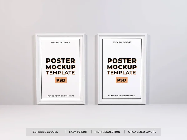 Poster Frame Illustration Mockup Szene Auf Isoliertem Hintergrund — Stockfoto