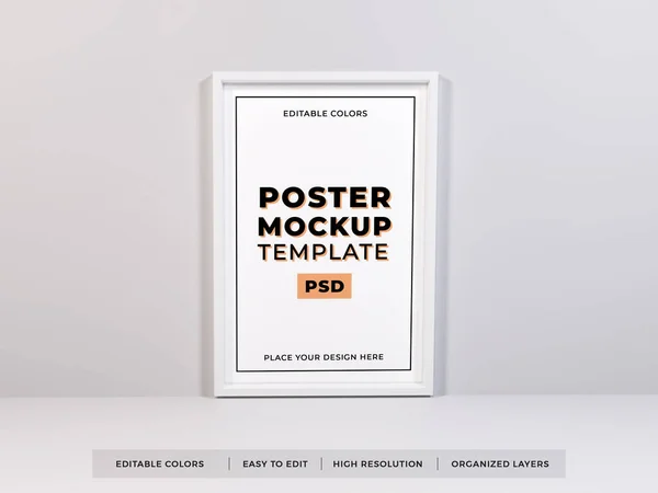 Poster Frame Illustration Mockup Szene Auf Isoliertem Hintergrund — Stockfoto