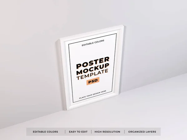 Poster Frame Illustration Mockup Szene Auf Isoliertem Hintergrund — Stockfoto