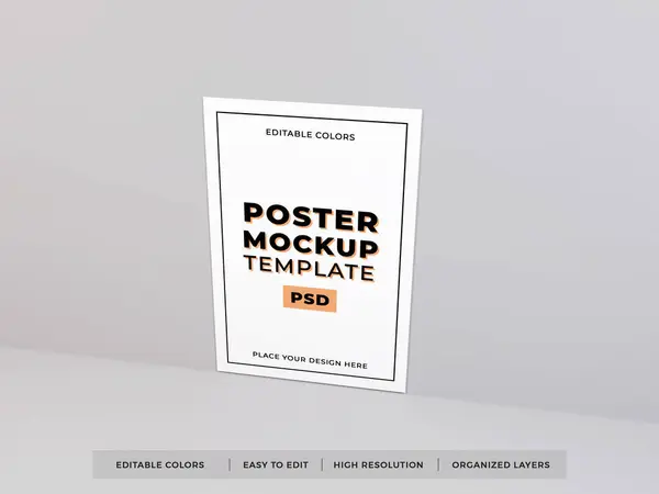 Poster Frame Illustration Mockup Szene Auf Isoliertem Hintergrund — Stockfoto