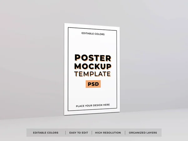 Cornice Poster Illustrazione Mockup Scena Sfondo Isolato — Foto Stock