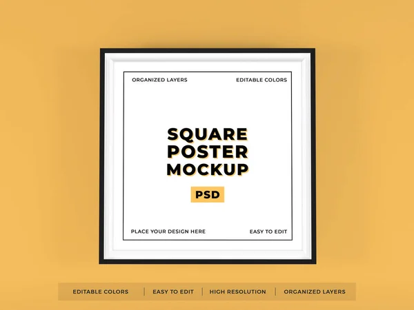 Poster Frame Illustration Mockup Szene Auf Isoliertem Hintergrund — Stockfoto