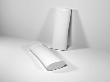 Gerçekçi Losyon Kremi ve Şampuan Şişe 3D Görüntü İzole Arkaplan Sahnesi