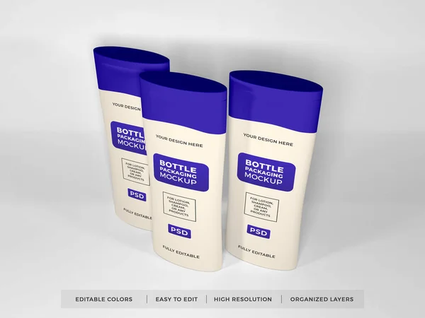 Realistic Lotion Cream Shampoo Bottle Illustration Mockup Scene Isolated Background — Stock Photo, Image