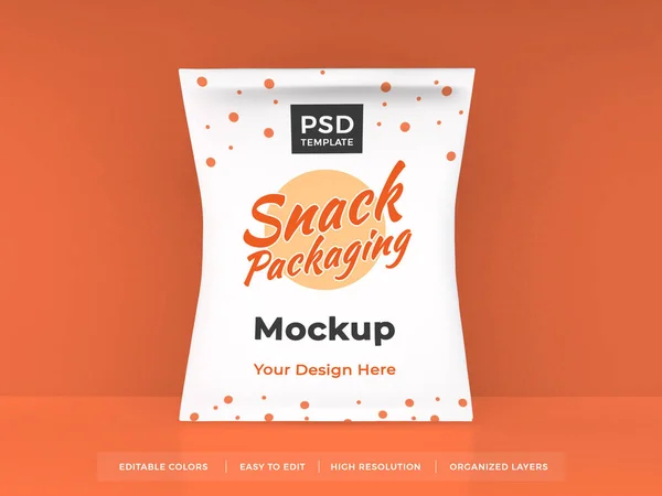 Snack Packaging Illusztráció Mockup Jelenet Elszigetelt Háttér — Stock Fotó