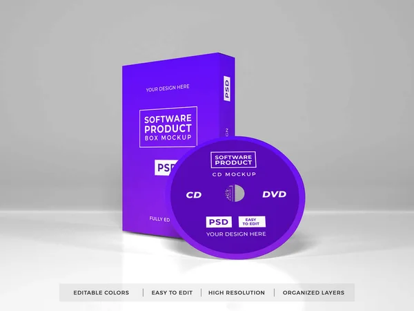 Realistic Software Box Product 3D Illustration Mockup Scene on Isolated Background
