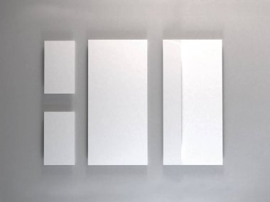 Gerçekçi Kırtasiye Set 3B Görüntü İzole Arkaplan Sahnesi