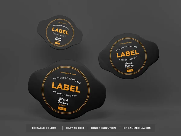 Sticker Label Badge Illustratie Mockup Scene Geïsoleerde Achtergrond — Stockfoto