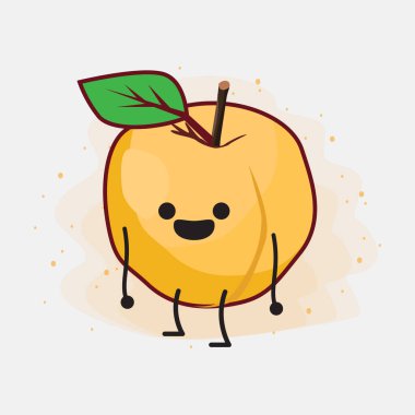 Sarı Kayısı Şirin Vektör Çizimi