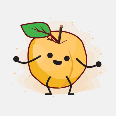 Sarı Kayısı Şirin Vektör Çizimi