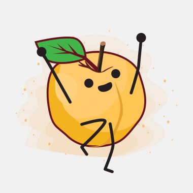 Sarı Kayısı Şirin Vektör Çizimi