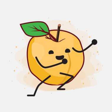 Sarı Kayısı Şirin Vektör Çizimi