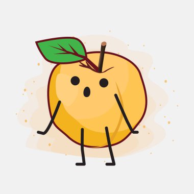 Sarı Kayısı Şirin Vektör Çizimi