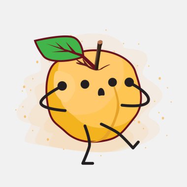 Sarı Kayısı Şirin Vektör Çizimi