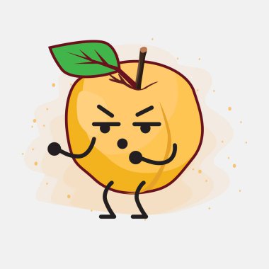 Sarı Kayısı Şirin Vektör Çizimi