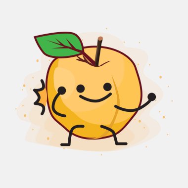 Sarı Kayısı Şirin Vektör Çizimi