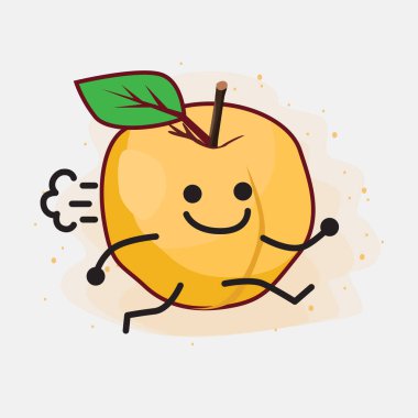 Sarı Kayısı Şirin Vektör Çizimi