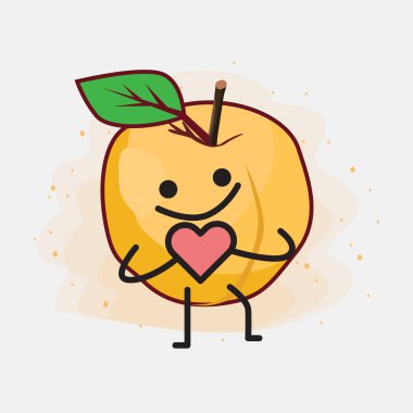 Sarı Kayısı Şirin Vektör Çizimi