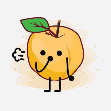 Sarı Kayısı Şirin Vektör Çizimi