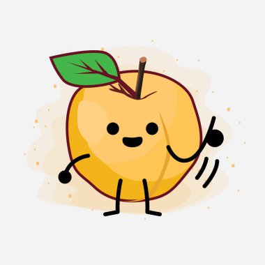 Sarı Kayısı Şirin Vektör Çizimi