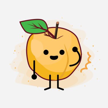 Sarı Kayısı Şirin Vektör Çizimi