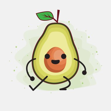 Avokado Şirin Vektör Karakterinin bir illüstrasyonu