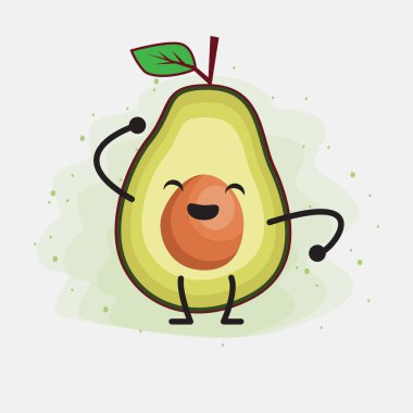 Avokado Şirin Vektör Karakterinin bir illüstrasyonu