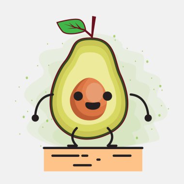 Avokado Şirin Vektör Karakterinin bir illüstrasyonu