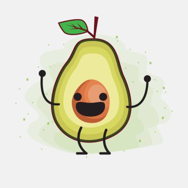 Avokado Şirin Vektör Karakterinin bir illüstrasyonu