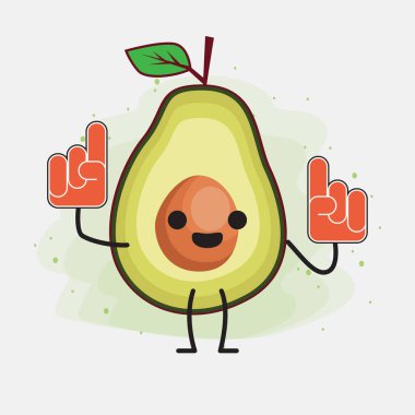 Avokado Şirin Vektör Karakterinin bir illüstrasyonu