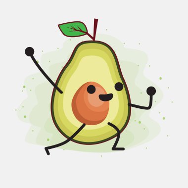 Avokado Şirin Vektör Karakterinin bir illüstrasyonu