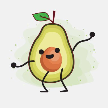Avokado Şirin Vektör Karakterinin bir illüstrasyonu