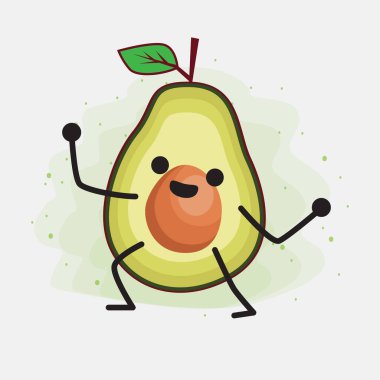 Avokado Şirin Vektör Karakterinin bir illüstrasyonu