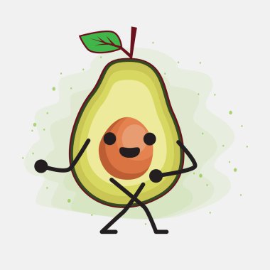 Avokado Şirin Vektör Karakterinin bir illüstrasyonu
