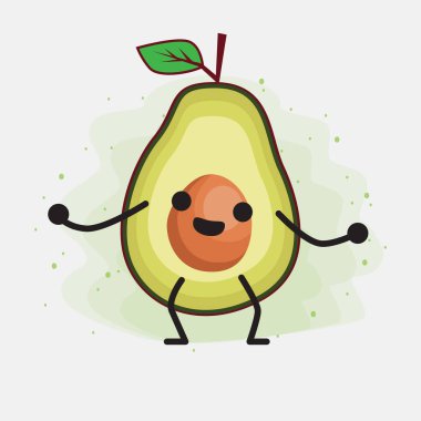 Avokado Şirin Vektör Karakterinin bir illüstrasyonu