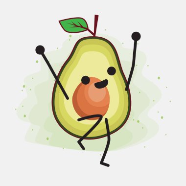 Avokado Şirin Vektör Karakterinin bir illüstrasyonu
