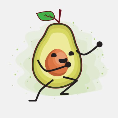 Avokado Şirin Vektör Karakterinin bir illüstrasyonu