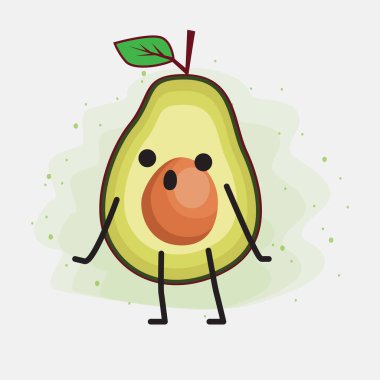 Avokado Şirin Vektör Karakterinin bir illüstrasyonu