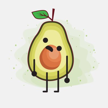 Avokado Şirin Vektör Karakterinin bir illüstrasyonu