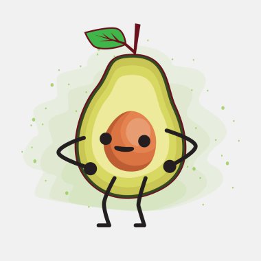 Avokado Şirin Vektör Karakterinin bir illüstrasyonu